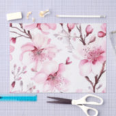 Elegant Cherry Blossom Waterverf Pattern Tissuepapier (Craft)
