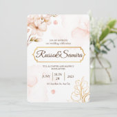 ELegant Cherry BLossom Waterverf Wedding Kaart (Staand voorkant)