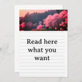 Elegant Cherry Blossom Wedding Invitation - Romant (Devant / Derrière)