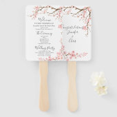 Elegant Cherry Blossom Wedding Programme Handwaaier (Voorkant en achterkant)