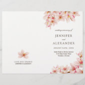 Elegant Cherry Blossom Wedding Programs (Voorkant)