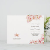 Elegant Cherry Blossom Wedding Programs (Staand voorkant)