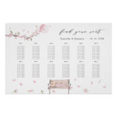 Elegant Cherry Blossom Wedding Seding Chart Perfect Poster (Voorkant)