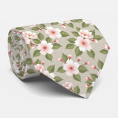 Elegant cherry blossoms seamless pattern stropdas (Opgerold)