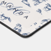 Élégant Cheval Bleu Monogramme Cadeaux Initiaux (Coin)