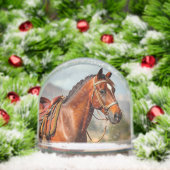 Élégant Cheval de Châtaignier à Saddle (Noël)