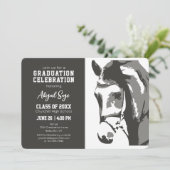 Élégant Cheval Equestre Graduation Invitation (Debout devant)