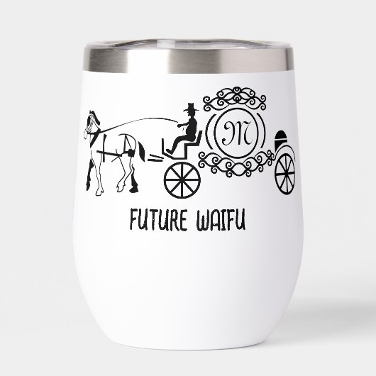 Élégant cheval tiré Mariage Wagon Monogramme (Arrière)