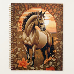 Élégant Cheval Vintage Par Coucher De Soleil