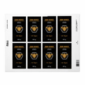 Élégant chevalet Étiquette de miel Vintage (Feuille entière)