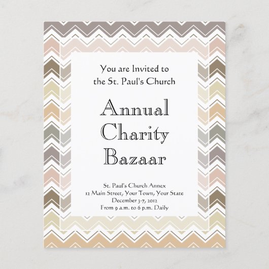 Elegant Chevron Designer's Earth Tone Pattern Flyer (Achterkant)
