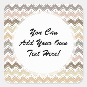 Elegant Chevron Designer's Earth Tone Pattern Vierkante Sticker