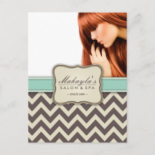 Elegant Chevron Modern Brown, Green and Beige Briefkaart