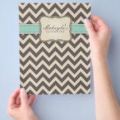 Elegant Chevron Modern Brown, Green and Beige Flyer (Hand)