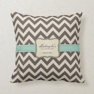 Elegant Chevron Modern Brown, Green and Beige Kussen