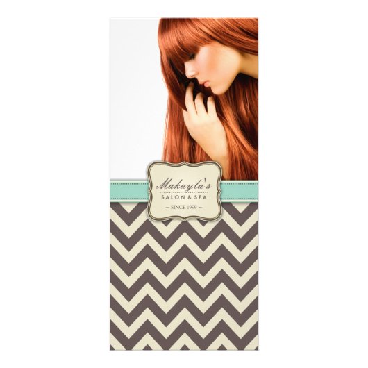 Elegant Chevron Modern Brown, Green and Beige Reclamekaart (Voorkant)