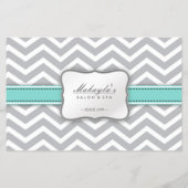Elegant Chevron Modern Grey, white and Blue Flyer (Achterkant)