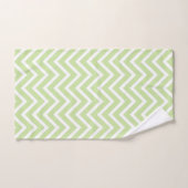 Elegant Chevron Pattern on Sage Green and White Bad Handdoek (Handdoek)
