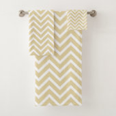 Elegant Chevron Pattern on Sand Beige and White (En situation)