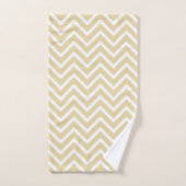 Elegant Chevron Pattern on Sand Beige and White Bad Handdoek (Handdoek)