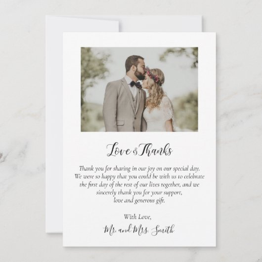 Elegant Chic 6 Photo Collage Mariage Merci voiture (Dos)