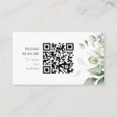 Elegant chic airy eucalyptus QR Code website Informatiekaartje (Achterkant)