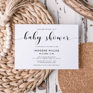 Elegant chic Baby shower Kaart