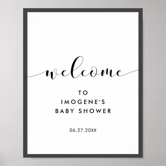 Elegant chic Baby shower Welcome Poster (Voorkant)