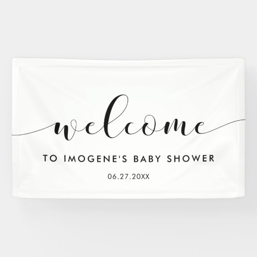 Elegant chic Baby shower Welcome Spandoek (Horizontaal)