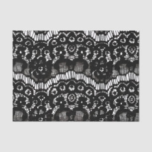 Elegant chic black and white frans floral lace tissuepapier