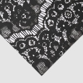 Elegant chic black and white frans floral lace tissuepapier (Detail)