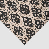 Elegant Chic Black Beige Damask Tissuepapier (Detail)
