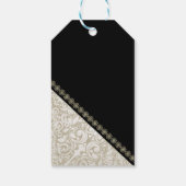 Elegant Chic Black Damask Hartelijk dank Cadeaulabel (Achterkant)