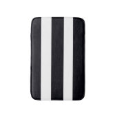 Elegant Chic Black en White Striped Bathroom Badmat (Voorkant Verticaal)