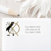 Elegant Chic Black & Gold Glamour Uitnodiging Etiket (Insitu)