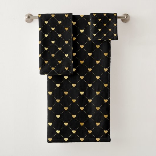 Élégant Chic Black Gold Hearts Motif (En situation)