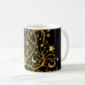 Élégant Chic Black Gold Stars Stylish Party Mug (Devant droit)