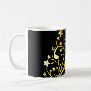 Élégant Chic Black Gold Stars Stylish Party Mug
