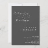 Elegant Chic Black White Minimalist Script Weddens Kaart (Voorkant)