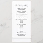 Elegant Chic Black White Monogram Weddenprogramma Programma (Achterkant)