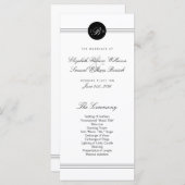 Elegant Chic Black White Monogram Weddenprogramma Programma (Voorkant / Achterkant)