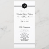 Elegant Chic Black White Monogram Weddenprogramma Programma (Voorkant)