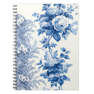 Elegant Chic Blue Floral Notitieboek