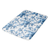 Elegant Chic  Blue Roos Floral Badmat (Gekanteld)
