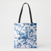 Elegant Chic Blue Roos Floral Draagtas (Voorkant)