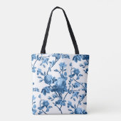Elegant Chic Blue Roos Floral Draagtas (Achterkant)