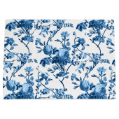 Elegant Chic  Blue Roos Floral Groot Cadeauzakje (Voorkant)