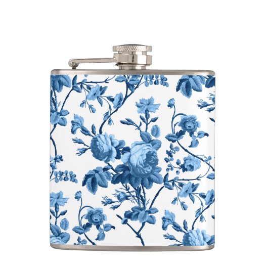 Elegant Chic  Blue Roos Floral Heupfles (Voorkant)