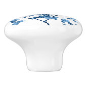 Elegant Chic Blue Roos Floral Keramische Knop (Zijkant)