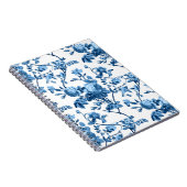 Elegant Chic  Blue Roos Floral Notitieboek (Rechterzijde)